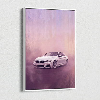BMW M4 Inspired Automotive Wall Art, High Performance German Coupe Canvas Print