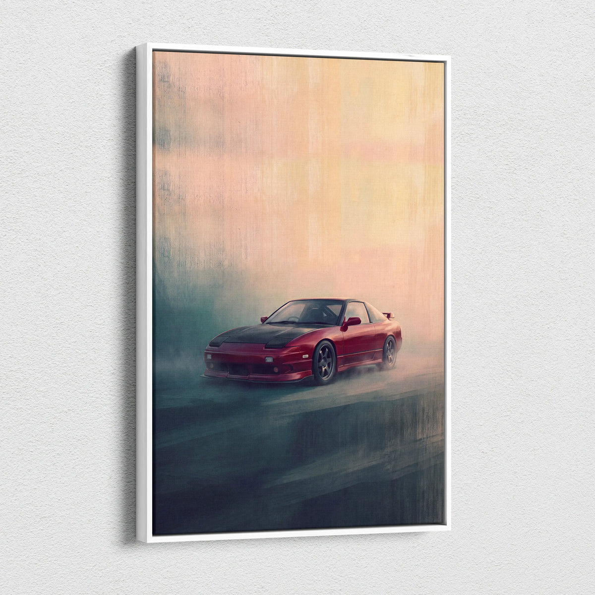 Nissan 240SX Inspired Car Wall Art, JDM Drift Tuner Canvas Print for Living Room