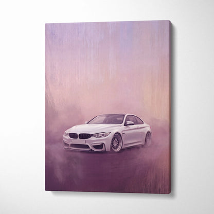 BMW M4 Inspired Automotive Wall Art, High Performance German Coupe Canvas Print