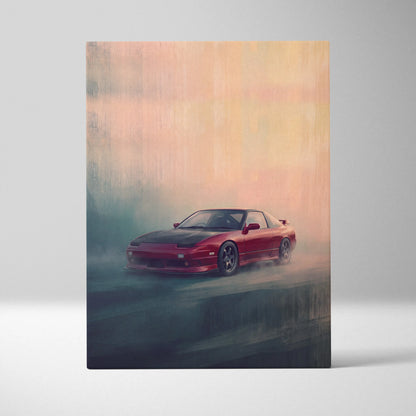 Nissan 240SX Inspired Car Wall Art, JDM Drift Tuner Canvas Print for Living Room