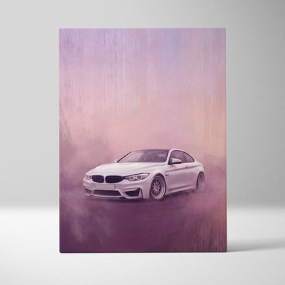 BMW M4 Inspired Automotive Wall Art, High Performance German Coupe Canvas Print