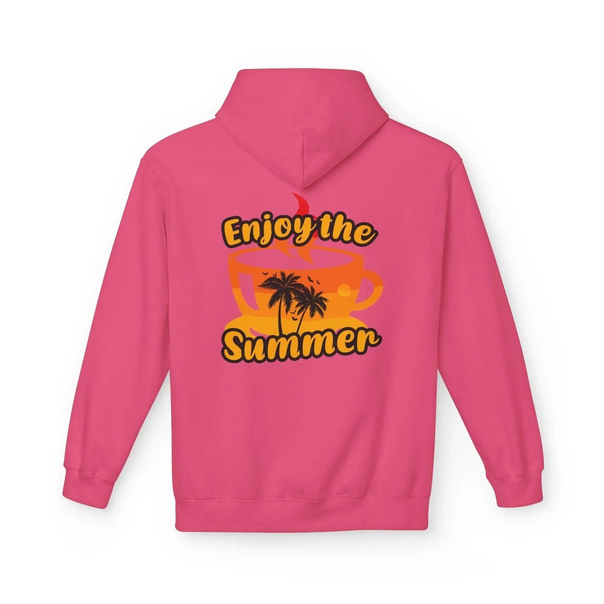 Cozy "Summer Vibes" Coffee Fleece Hoodie for Ultimate Comfort and Style