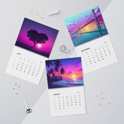 2027 Vaporwave Artwork Wall Calendar – Retro Futuristic Neon Art Collection