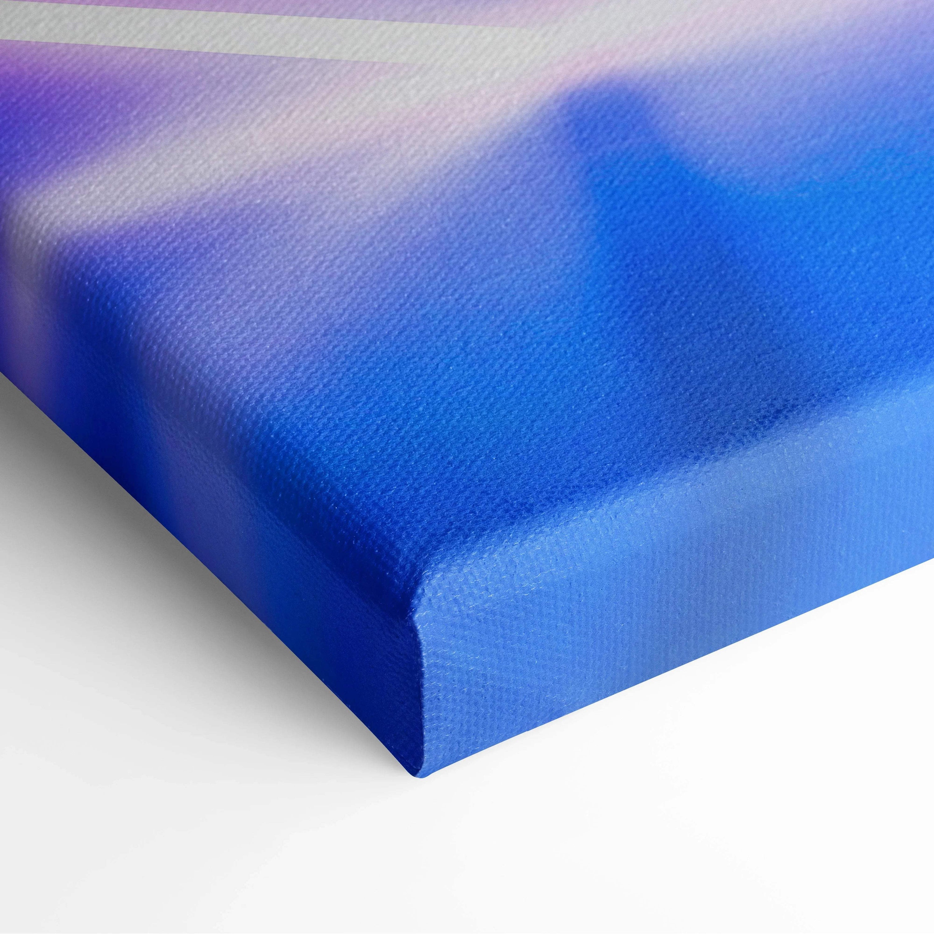 Vibrant blue-to-purple gradient canvas with textured weave and neon geometric lines