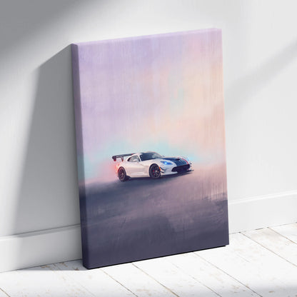 Dodge Viper SRT Inspired Automotive Wall Art - American Muscle Car Canvas Print