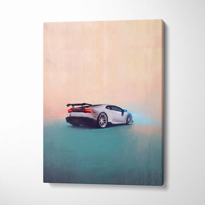 Lamborghini Huracán Inspired Supercar Canvas Art - Custom Car Wall Art Print