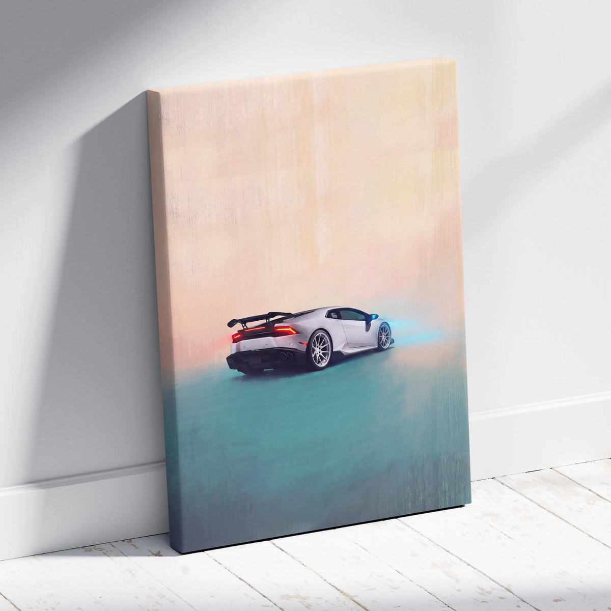 Lamborghini Huracán Inspired Supercar Canvas Art - Custom Car Wall Art Print
