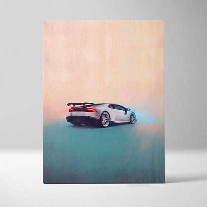 Lamborghini Huracán Inspired Supercar Canvas Art - Custom Car Wall Art Print