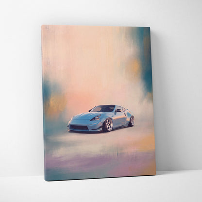 Nissan 370Z Inspired Car Wall Art, Japanese Coupe Canvas Print for Garage Decor