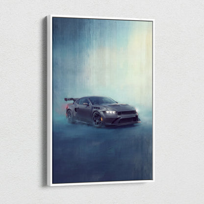 Ford Mustang GTD Inspired Automotive Canvas Art, Widebody Performance Wall Decor for Bedroom
