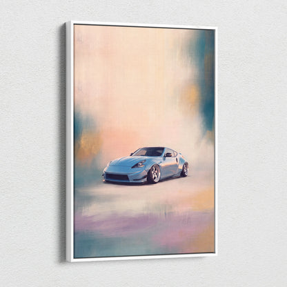 Nissan 370Z Inspired Car Wall Art, Japanese Coupe Canvas Print for Garage Decor