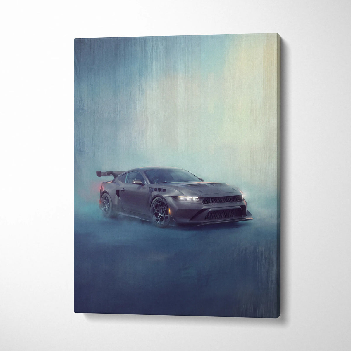 Ford Mustang GTD Inspired Automotive Canvas Art, Widebody Performance Wall Decor for Bedroom