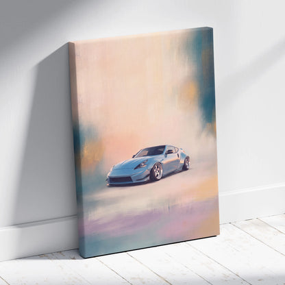 Nissan 370Z Inspired Car Wall Art, Japanese Coupe Canvas Print for Garage Decor
