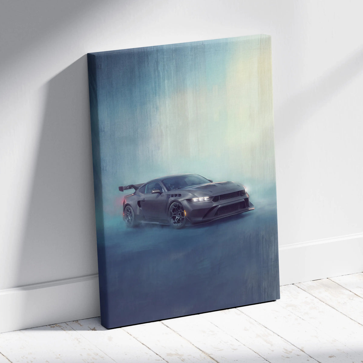 Ford Mustang GTD Inspired Automotive Canvas Art, Widebody Performance Wall Decor for Bedroom