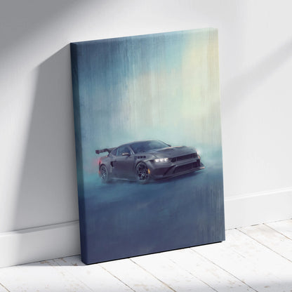 Ford Mustang GTD Inspired Automotive Canvas Art, Widebody Performance Wall Decor for Bedroom