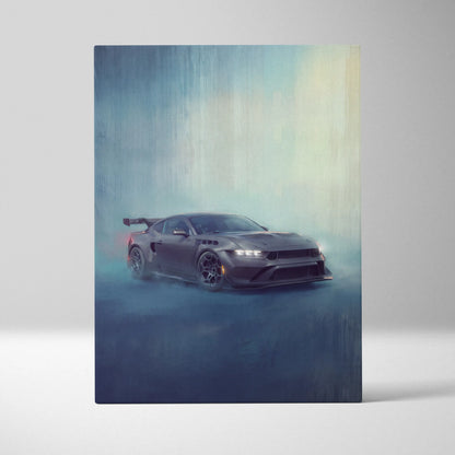 Ford Mustang GTD Inspired Automotive Canvas Art, Widebody Performance Wall Decor for Bedroom