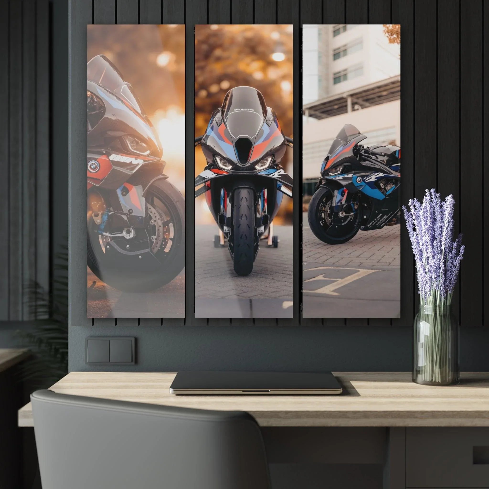 BMW M1000RR 3-Piece Acrylic Wall Art #003 for Decor