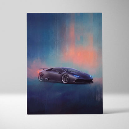 Lamborghini Huracán Inspired Supercar Canvas Art - Custom Car Wall Art Print