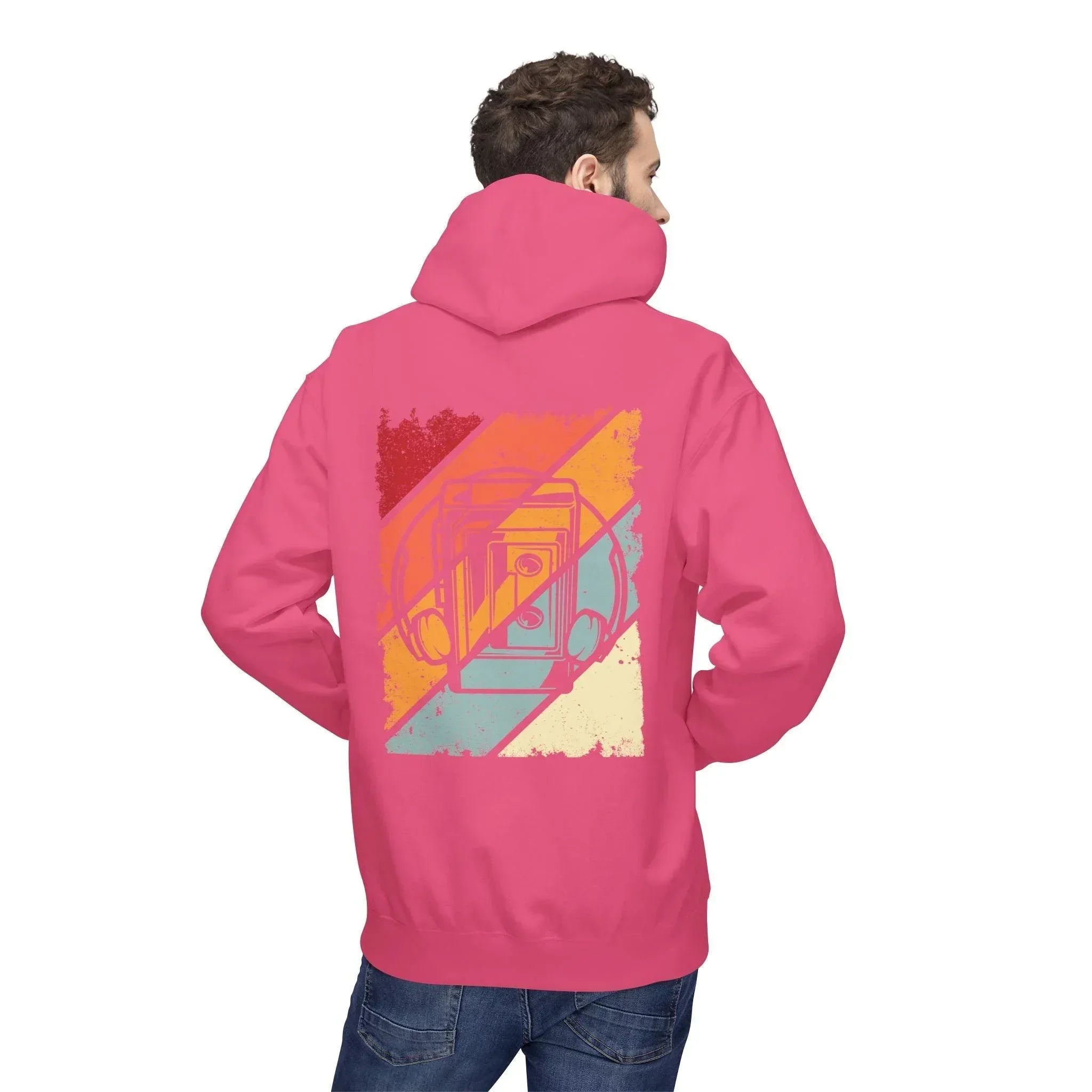 Cozy Vintage Walkman Fleece Hoodie - Stylish Comfort for Cold Days