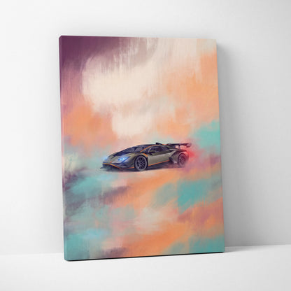 Lamborghini Huracán STO Inspired Supercar Canvas Art - Custom Car Wall Art Print