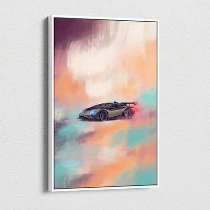 Lamborghini Huracán STO Inspired Supercar Canvas Art - Custom Car Wall Art Print