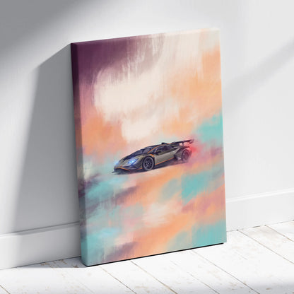 Lamborghini Huracán STO Inspired Supercar Canvas Art - Custom Car Wall Art Print