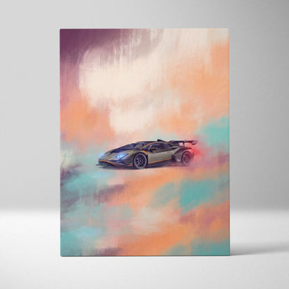 Lamborghini Huracán STO Inspired Supercar Canvas Art - Custom Car Wall Art Print