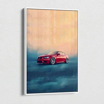 BMW M3 Inspired Automotive Wall Art, High Performance German Coupe Canvas Print