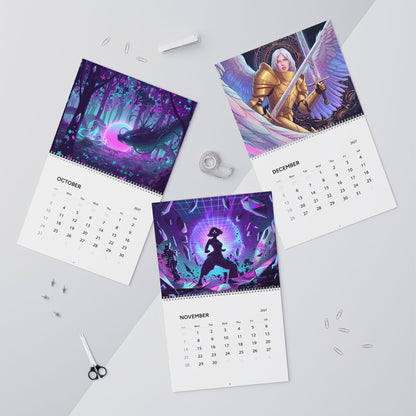 2027 Vaporwave Inspired Fantasy Calendar – Vibrant Neon Artwork Collection