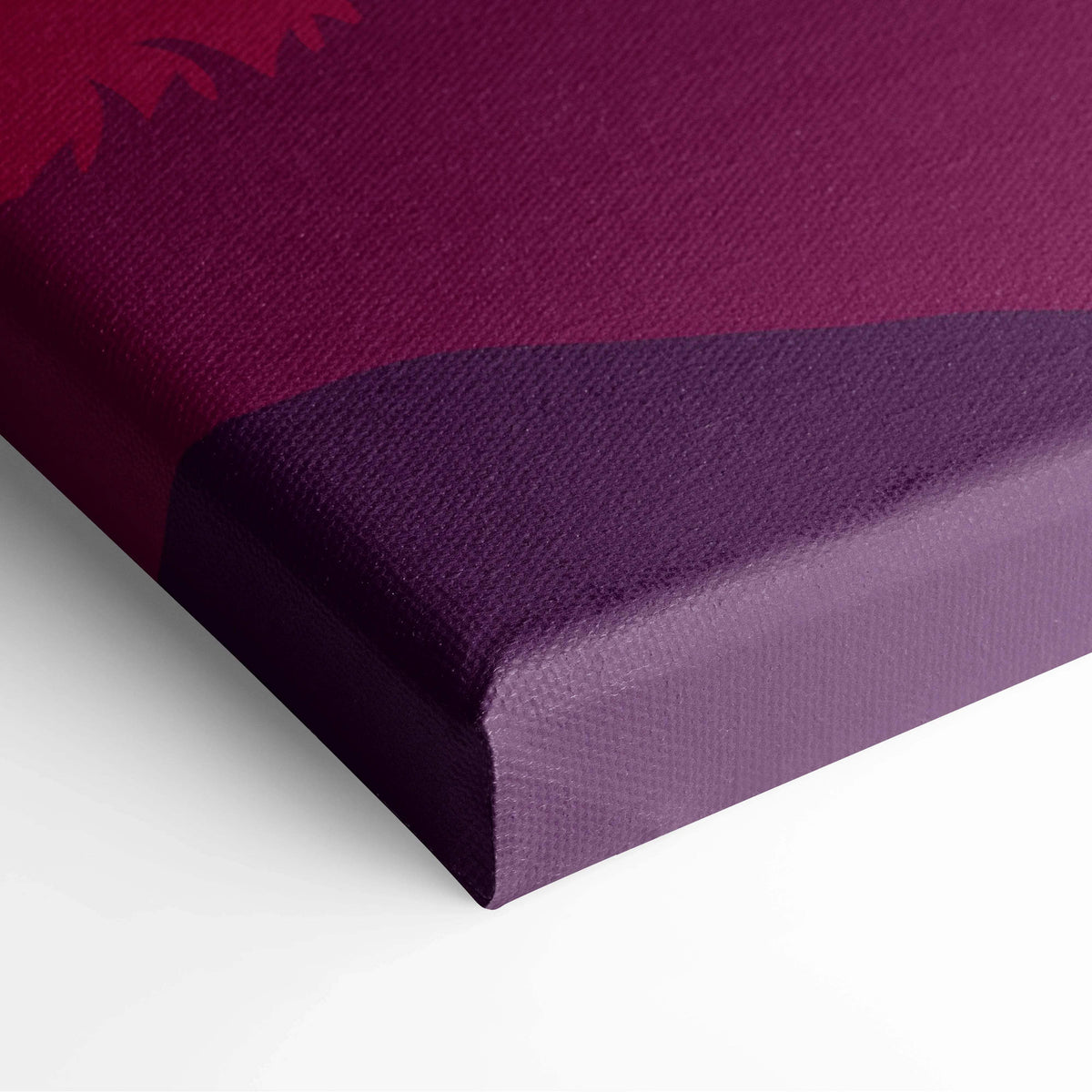 Minimalist autumn mountain canvas art in maroon purple gradients
