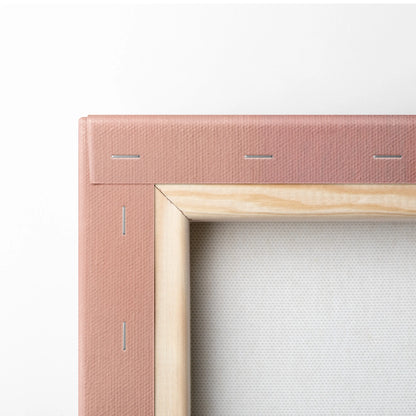 A blush pink textured fabric canvas frame with visible stitching and light wood border for porsche 911 gt3 rs wall art