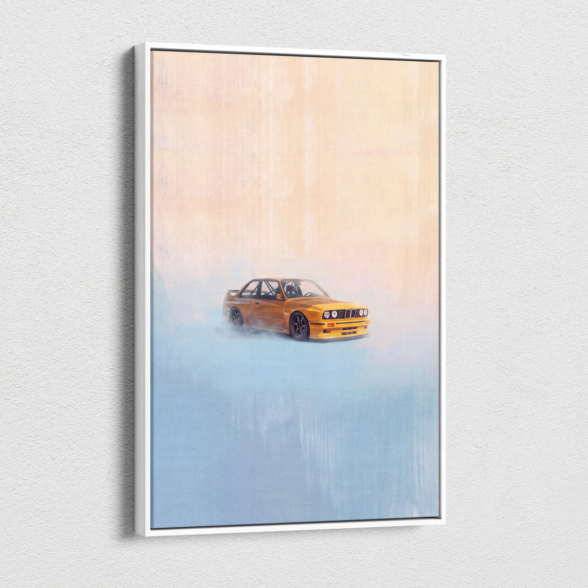 BMW E30 M3 Inspired Car Wall Art, Classic German Touring Car Canvas Painting