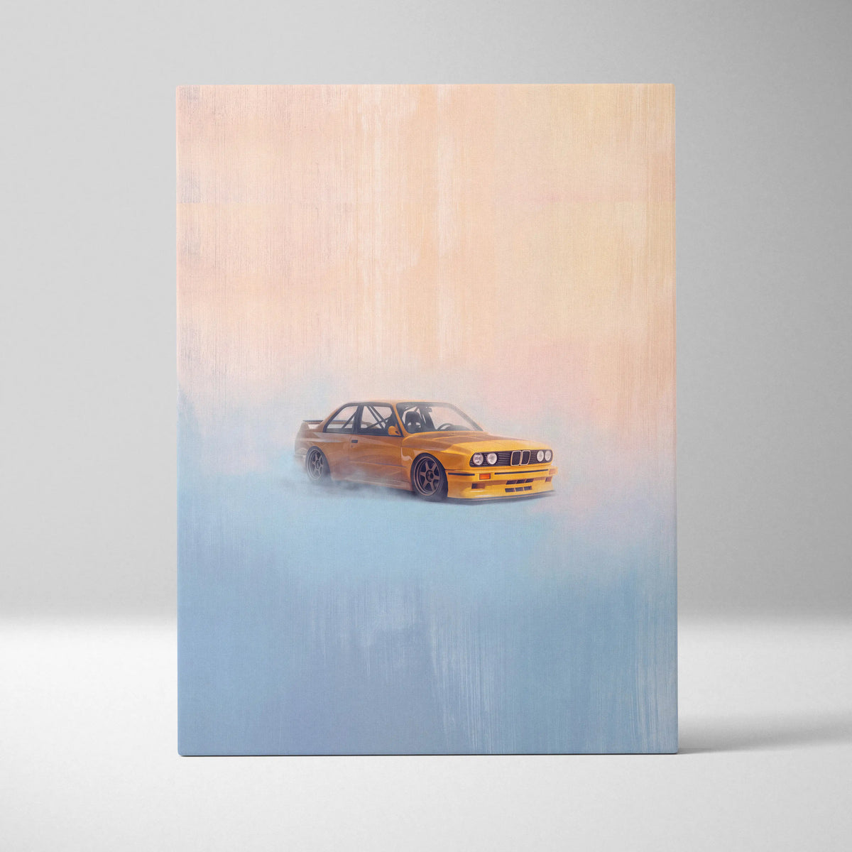 BMW E30 M3 Inspired Car Wall Art, Classic German Touring Car Canvas Painting