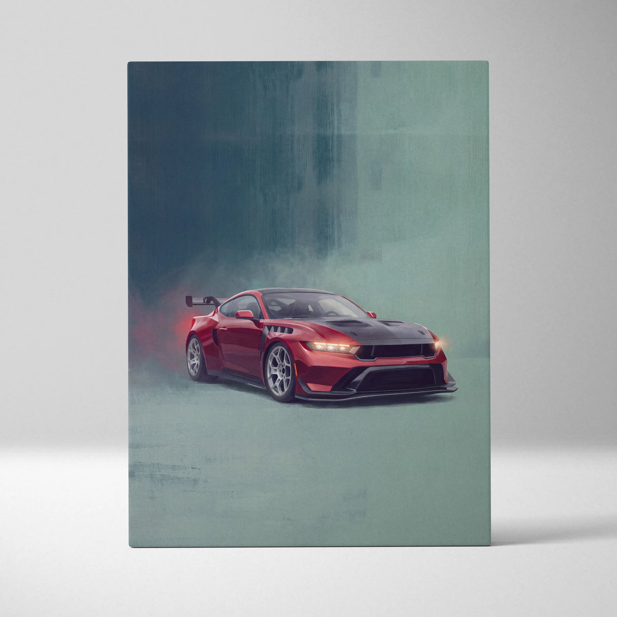 Ford Mustang GTD Inspired Canvas Art, Track Racing Tuner Wall Painting for Garage Decor