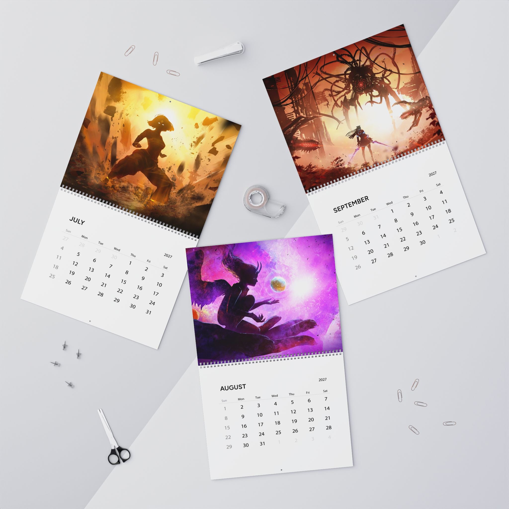 2027 Fantasy Wall Calendar – Epic Character Art, Magical Landscapes & Dreamlike Worlds