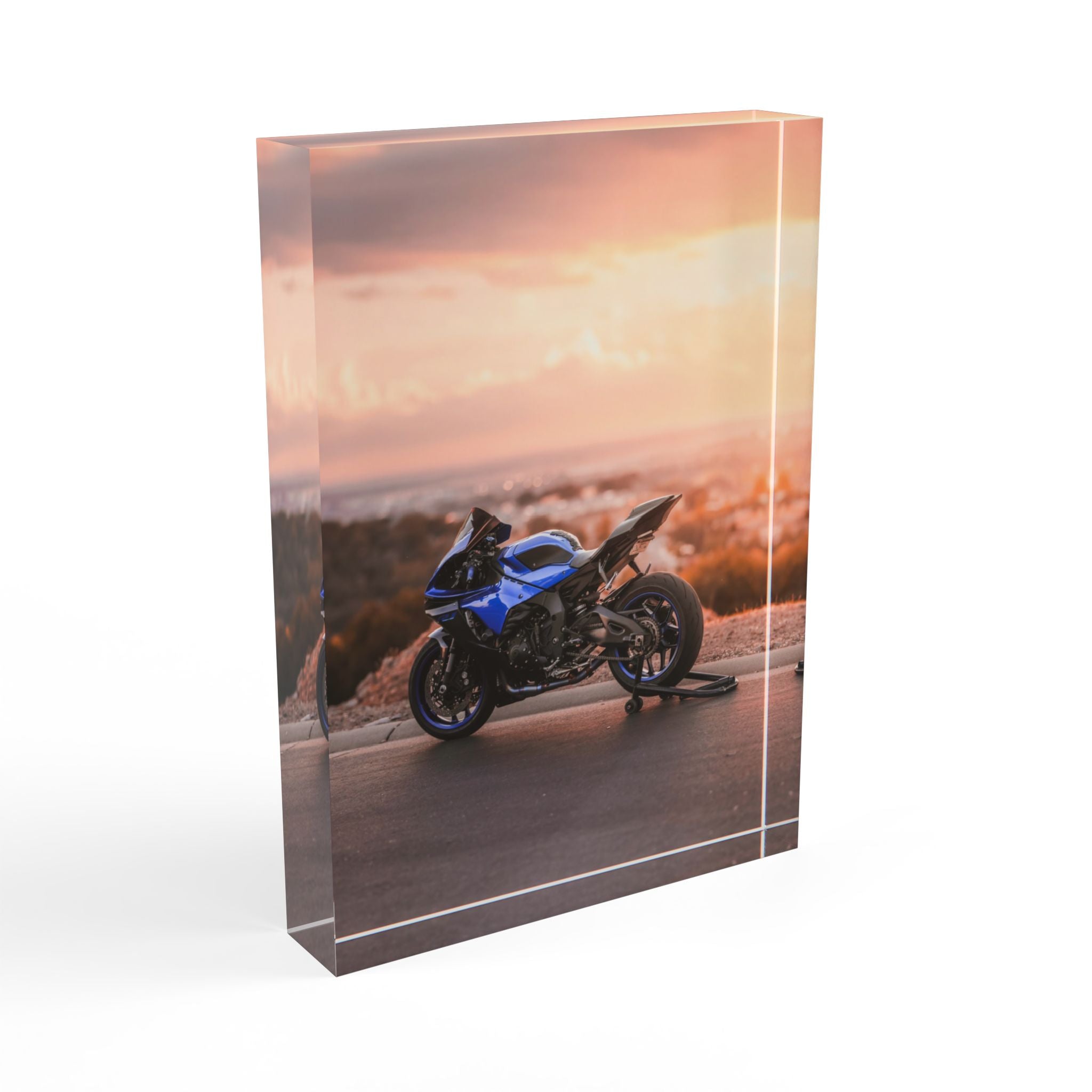 Yamaha R1 Motorcycle Acrylic Photo Block #015 - Throttle Designs