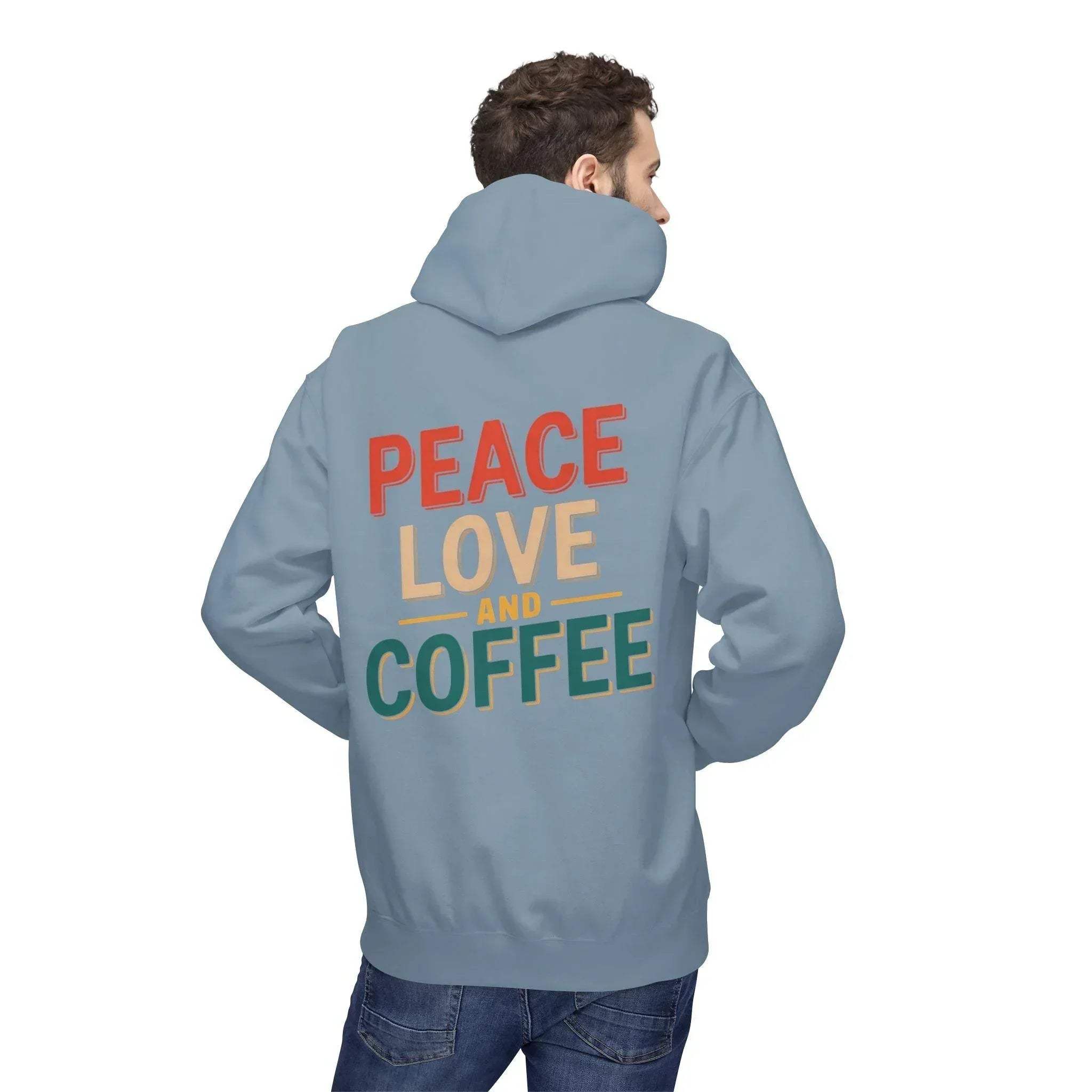 Cozy Coffee Vibes: Ultimate Peace, Love & Comfort Fleece Hoodie