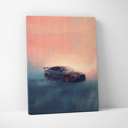 BMW M4 Inspired Automotive Wall Art, High Performance German Coupe Canvas Print