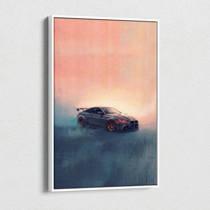 BMW M4 Inspired Automotive Wall Art, High Performance German Coupe Canvas Print