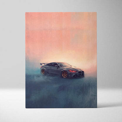 BMW M4 Inspired Automotive Wall Art, High Performance German Coupe Canvas Print