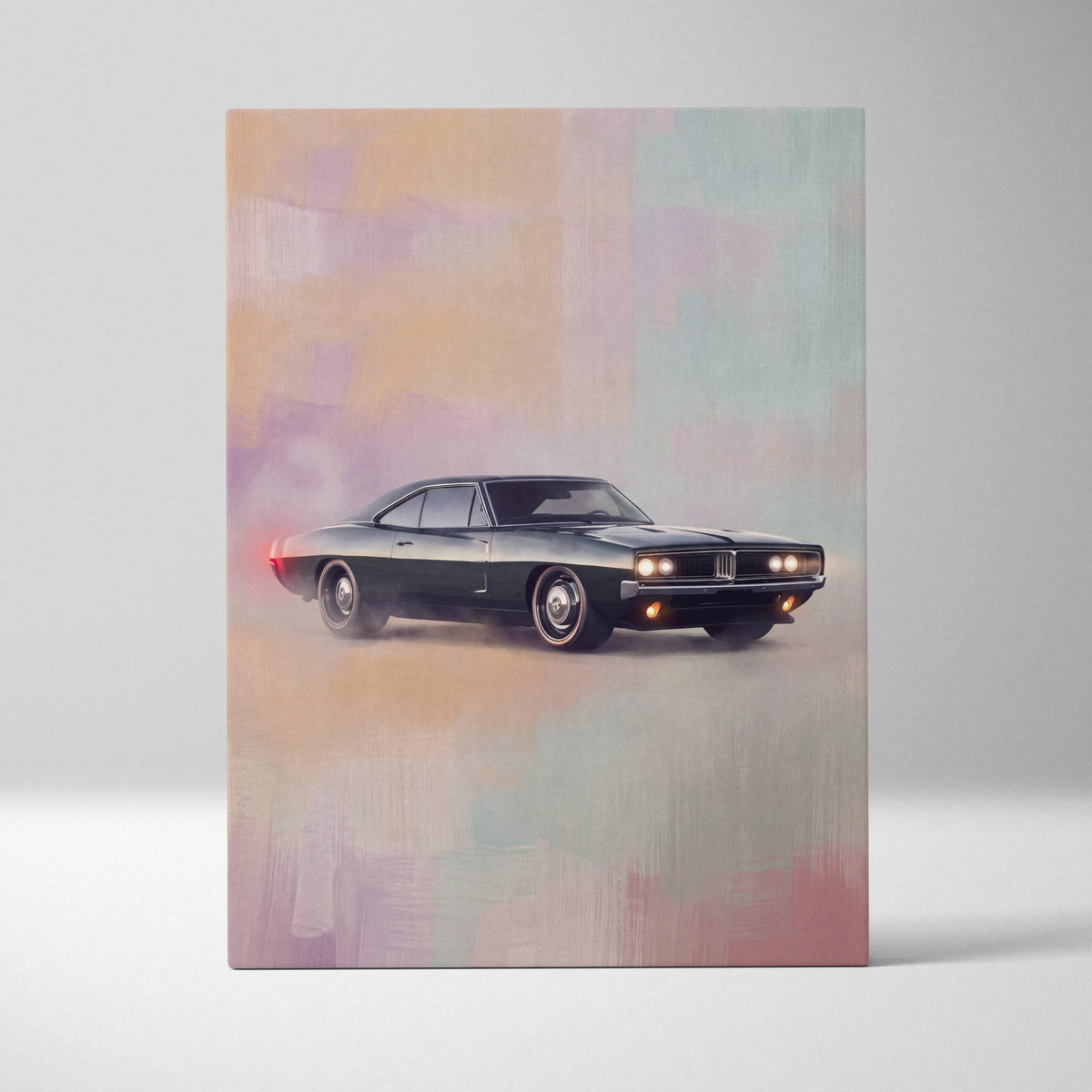 Dodge Charger Inspired Automotive Canvas Art, Classic American Muscle Car Wall Decor for Bedroom