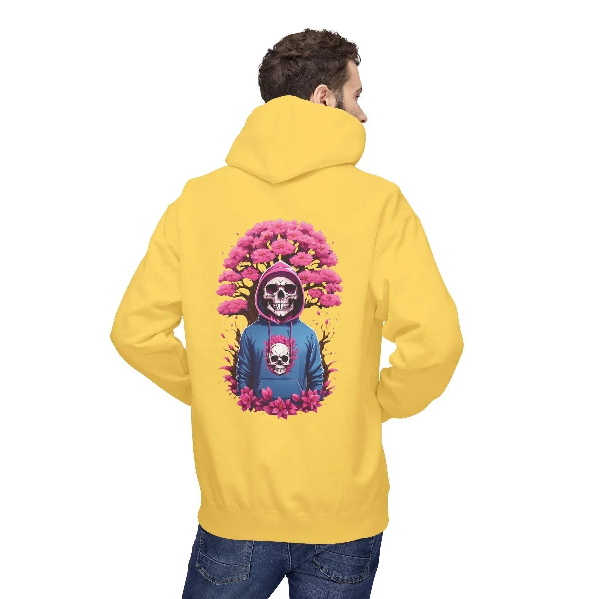 Cozy Chic Skull & Pink Floral Fleece Hoodie