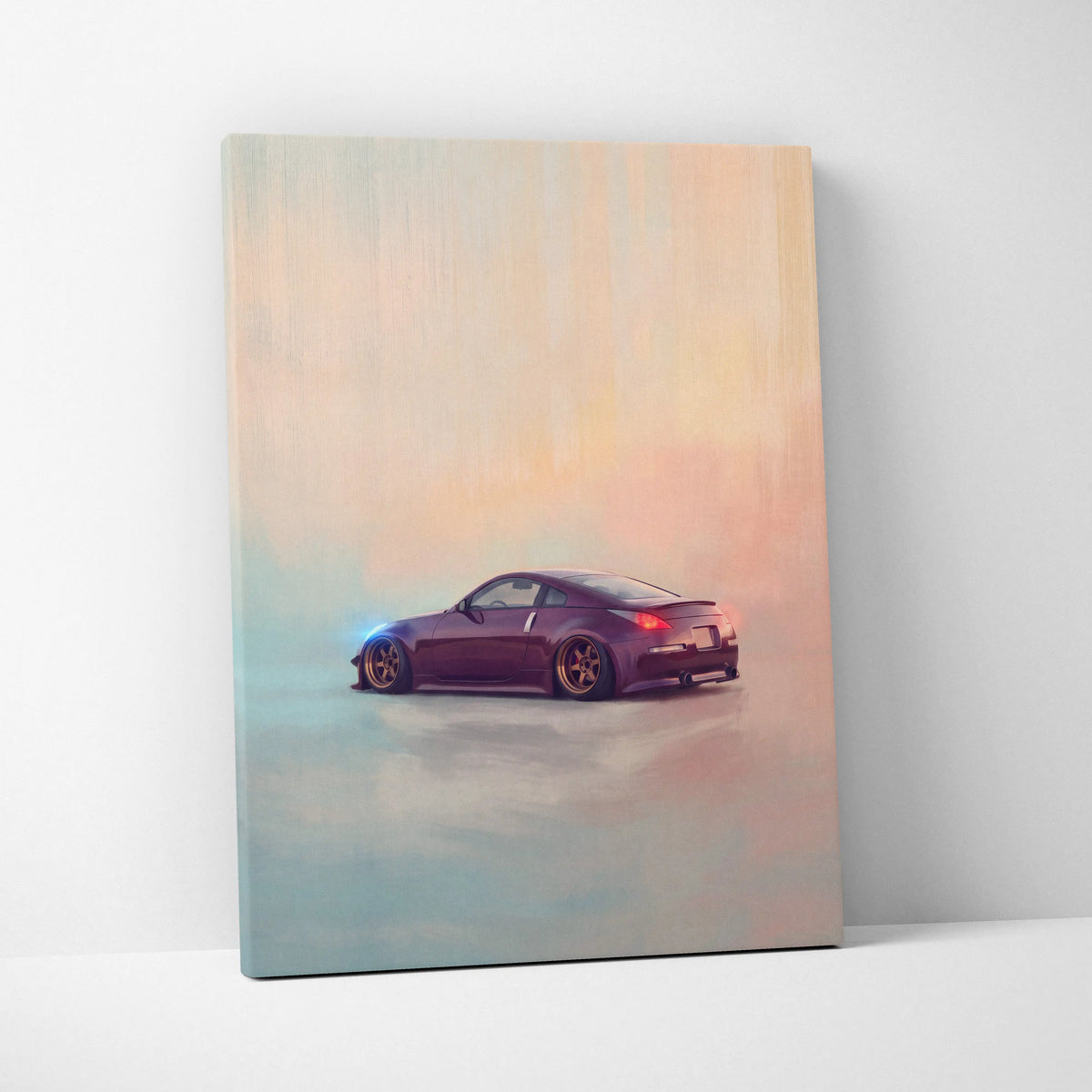 Nissan 350Z Inspired Canvas Print, Japanese Sports Car Wall Art for Bedroom Decor