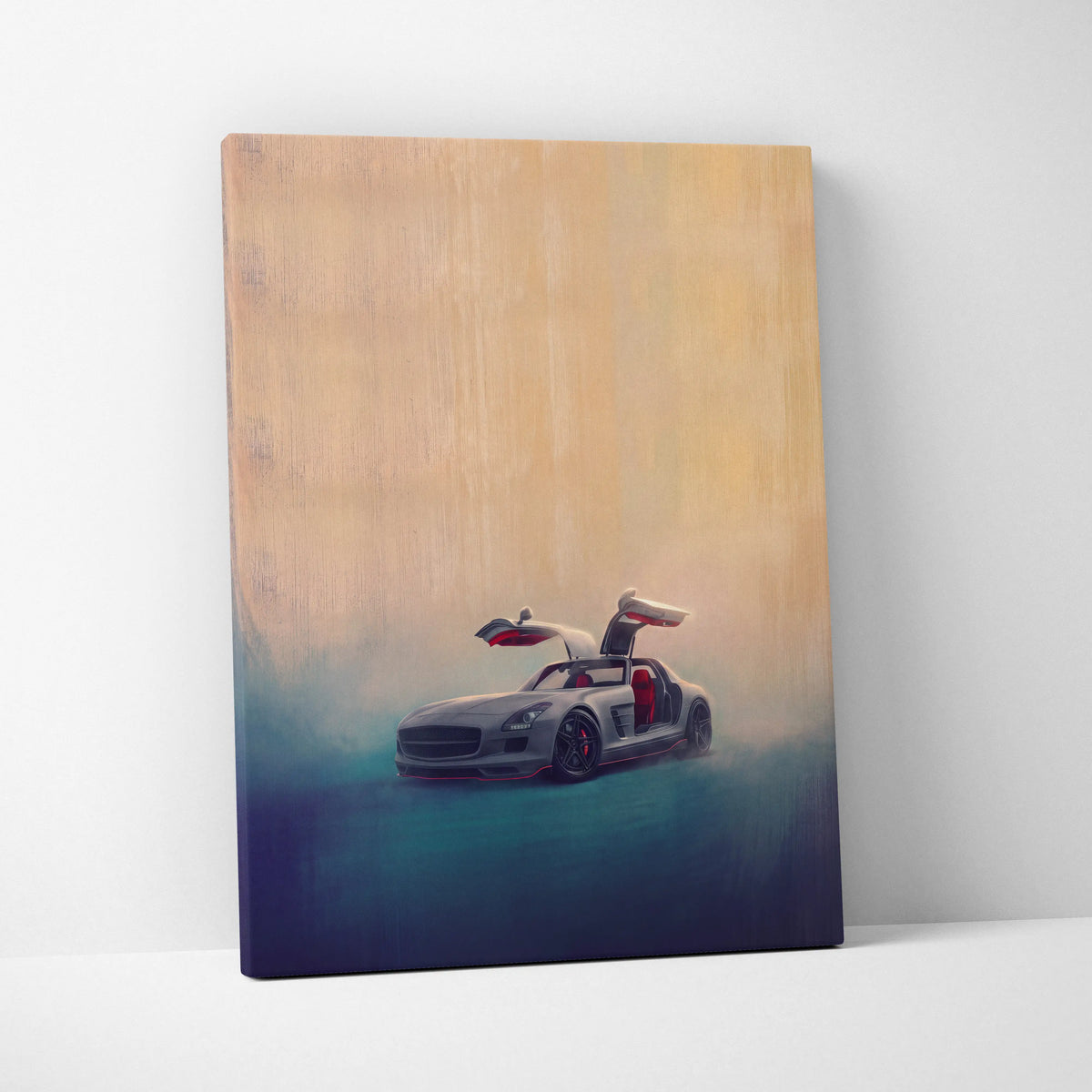 Mercedes-Benz SLS AMG Inspired Canvas Art, Luxury Exotic Car Wall Decor Print