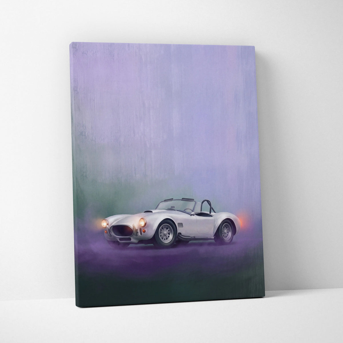 AC Shelby Cobra Inspired Automotive Wall Art, Classic Roadster Canvas Print for Living Room