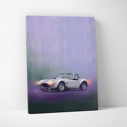 AC Shelby Cobra Inspired Automotive Wall Art, Classic Roadster Canvas Print for Living Room