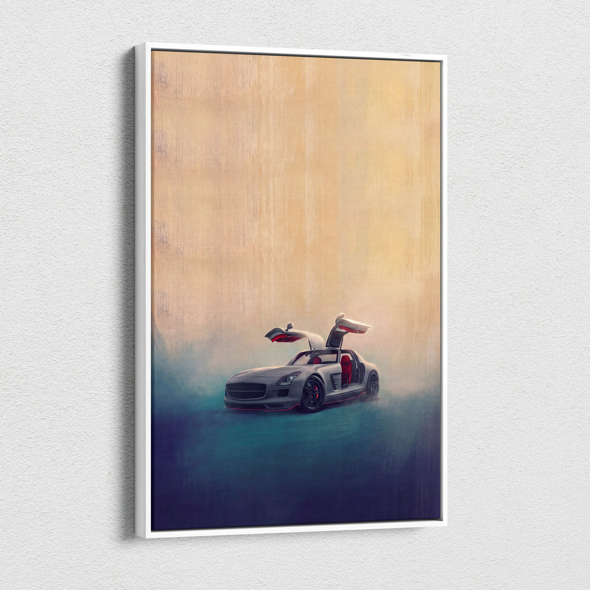 Mercedes-Benz SLS AMG Inspired Canvas Art, Luxury Exotic Car Wall Decor Print