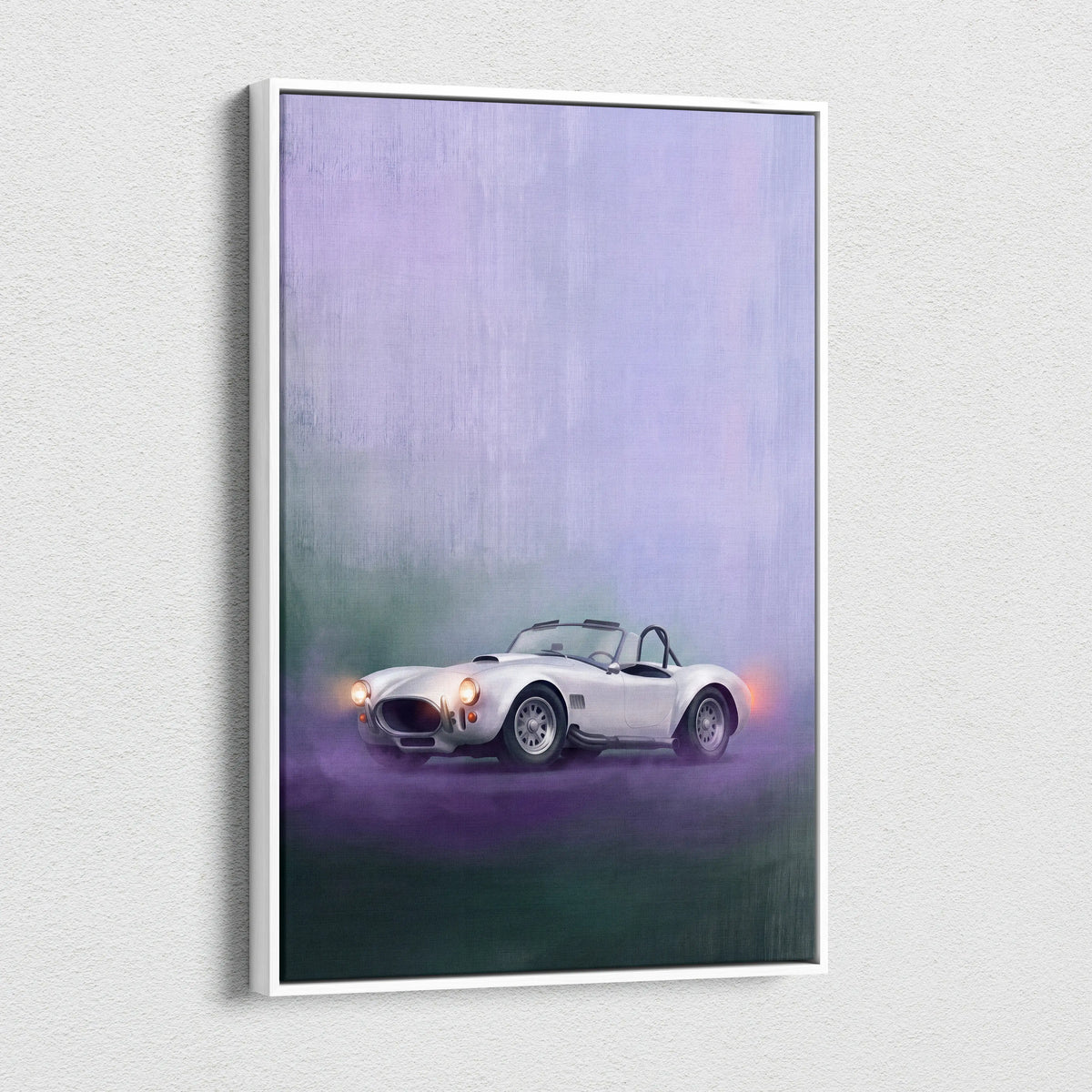 AC Shelby Cobra Inspired Automotive Wall Art, Classic Roadster Canvas Print for Living Room