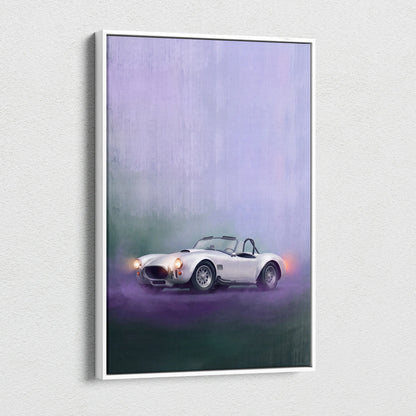 AC Shelby Cobra Inspired Automotive Wall Art, Classic Roadster Canvas Print for Living Room