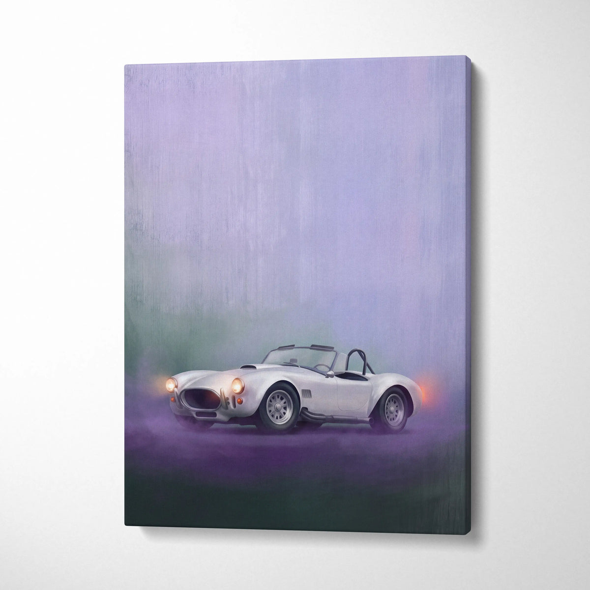 AC Shelby Cobra Inspired Automotive Wall Art, Classic Roadster Canvas Print for Living Room